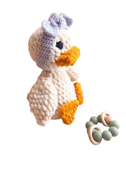 Handmade Crochet Duck Plushie – Soft, Cuddly
