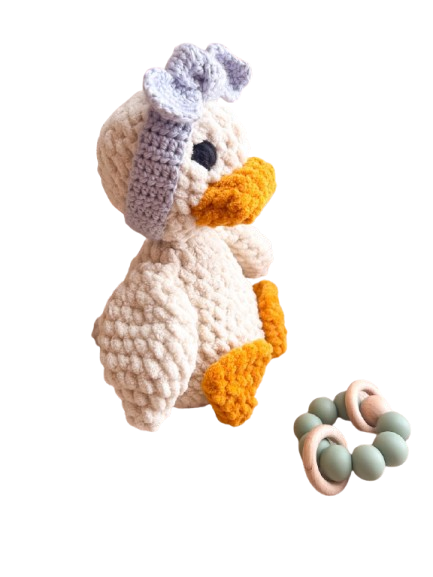 Handmade Crochet Duck Plushie – Soft, Cuddly