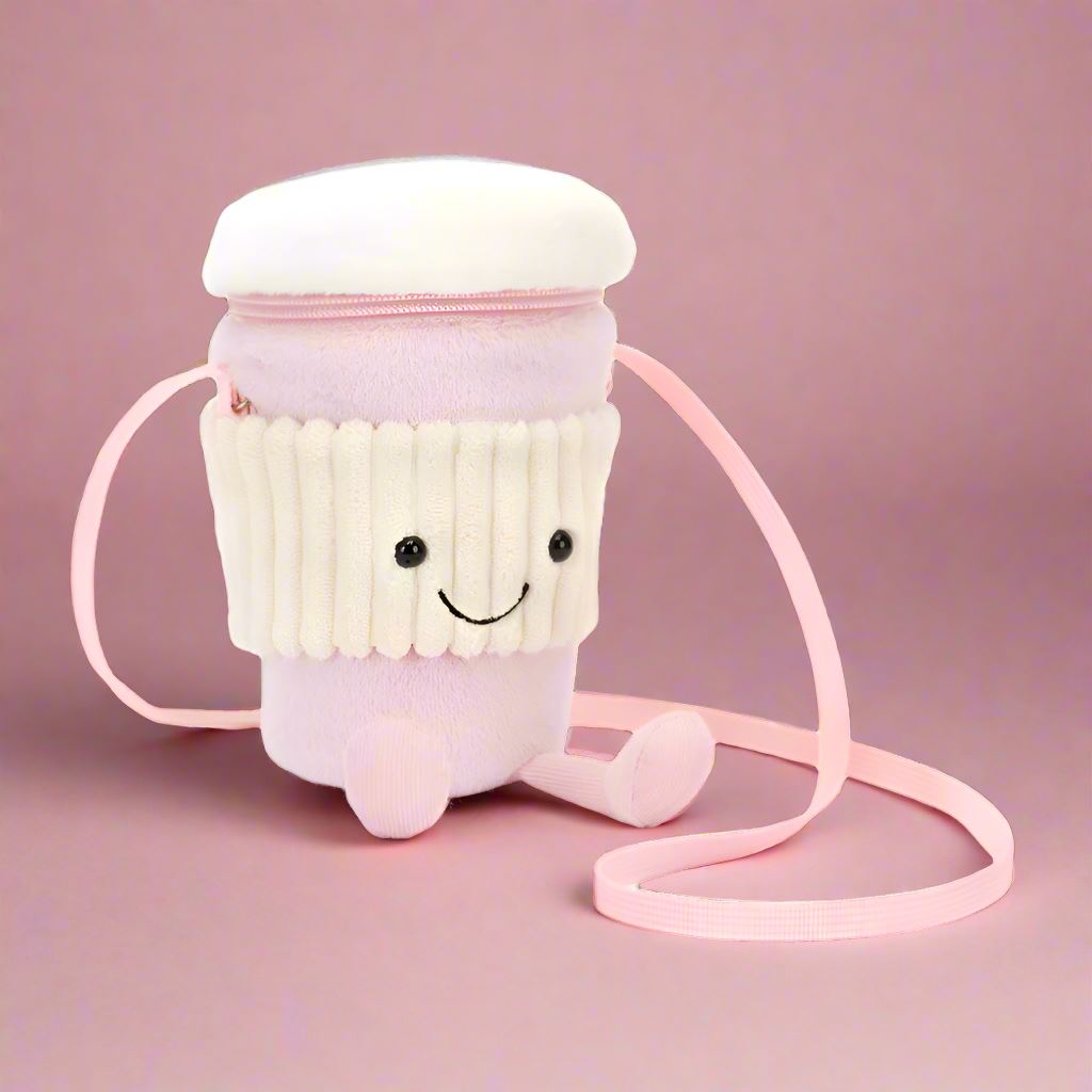 Jellycat Amuseable - Coffee - To - Go Pink Bag plush toy – Auraplush™